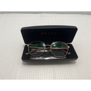 Ralph‎ Lauren RA 6050 Round Eyeglasses Frames Gold Burgundy Designer Glasses